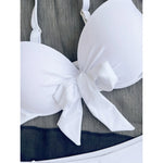XS - XL Knotted Push Up Bikini Swimsuit Female Swimwear Women Two-pieces Bikini Set With Bra Cup Bather Bathing Suit Swim V3992