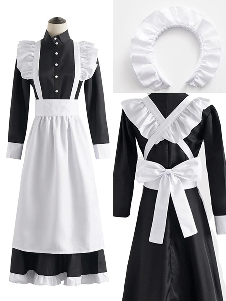 Cafe Lolita Dress Maid Costumes Cosplay Naughty Animation Show Sexy Waitress Outfit Exposed Chest Bow Ties Skirt Ball Gowns Plus