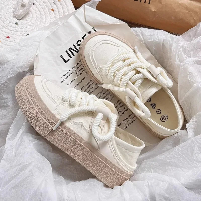 Women's Shoes WhiteNew Canvas Shoes Breathable Comfortable Platform Outdoor Casual Sports Shoes Zapatillas De Mujer