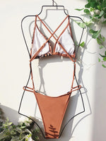 Sexy Extreme Mini Micro String Women Swimwear One Piece Swimsuit Female Cross Backless Monokini High Cut Bathing Suit Swim Lady