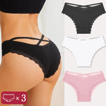 3Pcs Women Cotton Panties Seamless Hollow Sexy Design Unique Low Waist Women Panty Breathable Girl Underwear Soft Lingerie S-XL