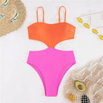 Black White Patchwork Sexy Swimsuit Women One Piece Swimwear 2026 Side Waist Hollow Out Monokini High Cut Bathing Swimming Suit