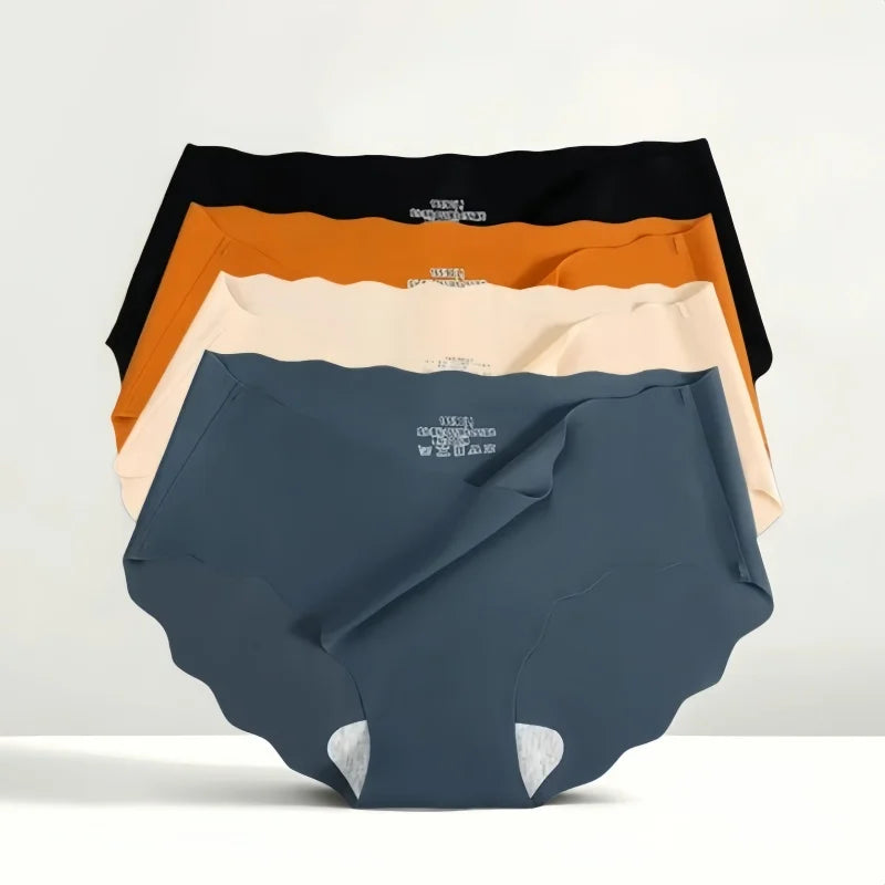 1Pc Ice Silk Panties For Women Low Waist Briefs Panties Seamless Underwear Breathable Stretchy Intimates Sexy Lingerie M-XL