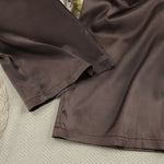 Women Silk Satin Pajama Set Deep V Neck Long Sleeve Lace Trim Tie Front Top Pants Soft Loungewear Elegant Home Sleepwear Night
