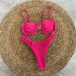 Push Up Bikinis 2025 Sexy Women Swimsuit Swimwear Female White Thong Bikini Set Biquini Bathing Suit Swimming Suits Beachwear
