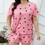 Plus Size Silk Pajamas Ladies Set T-Shirt Shorts 5xl Home Wear Women Sleepwear Fashion Soft Cartoon Casual Star Moon Nightwear