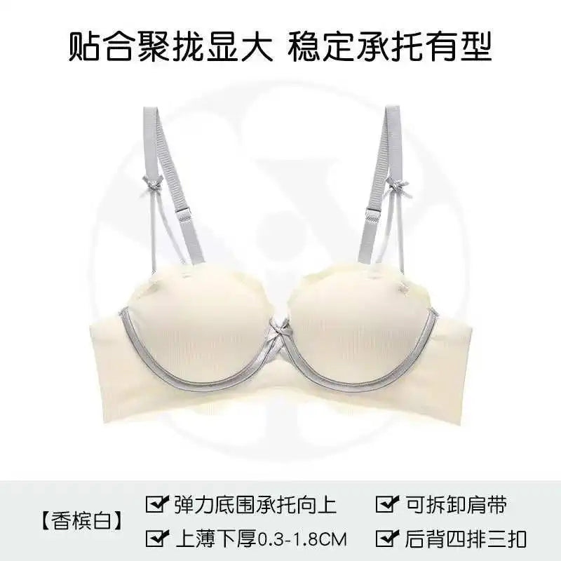 MOYISU Soutien-Gorge Français Sans Armatures 32-38 - Bralette Pureté Anti Affaissement, Set Lingerie Confort Respirant Été Léger