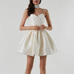 Party Dresses For Women Diamond Spaghetti Strap Solid Color Low Cut Sexy Mini Evening Dress Fashion Elegant Banquet Chic Vestido