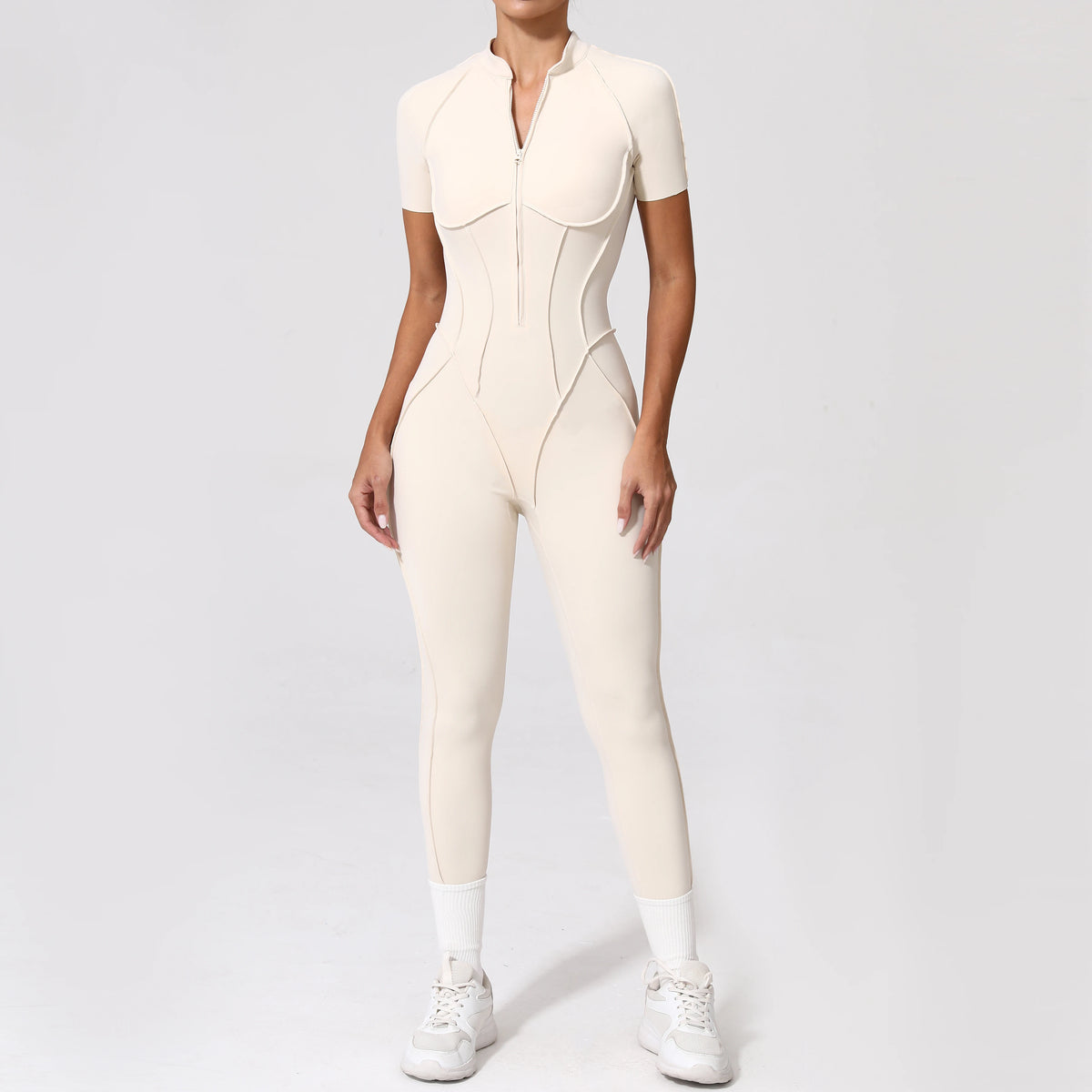 With Zipper Hollow Back Yoga Jumpsuit Sportswear Women Gym Clothes Running Fitness Yoga Backless Bodysuit