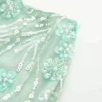 Fashion Floral Sequ Pearl Mini Skirt For Women Summer Vacation Beaded Hip Package Short Skirts Evening Party Lady Beach QH8J