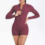 Women's Yoga Jumpsuits Sports Fitness Backless Half Zipper Peach Hip-Lifting Naked Feel Gym Running Workout One-Piece Bodysuits