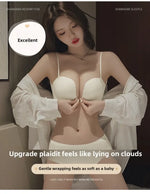 Front Button Underwear Women's Small Chest Pull Up To Show Large Summer Thin Collection Breast Anti-sag White Thin Strap Bra