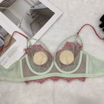 Push Up Bra SetFrench Lace Underwire Comfortable Luxury Breathable Brief Sets Lightweight Bow Semi Transparent Lingerie Set