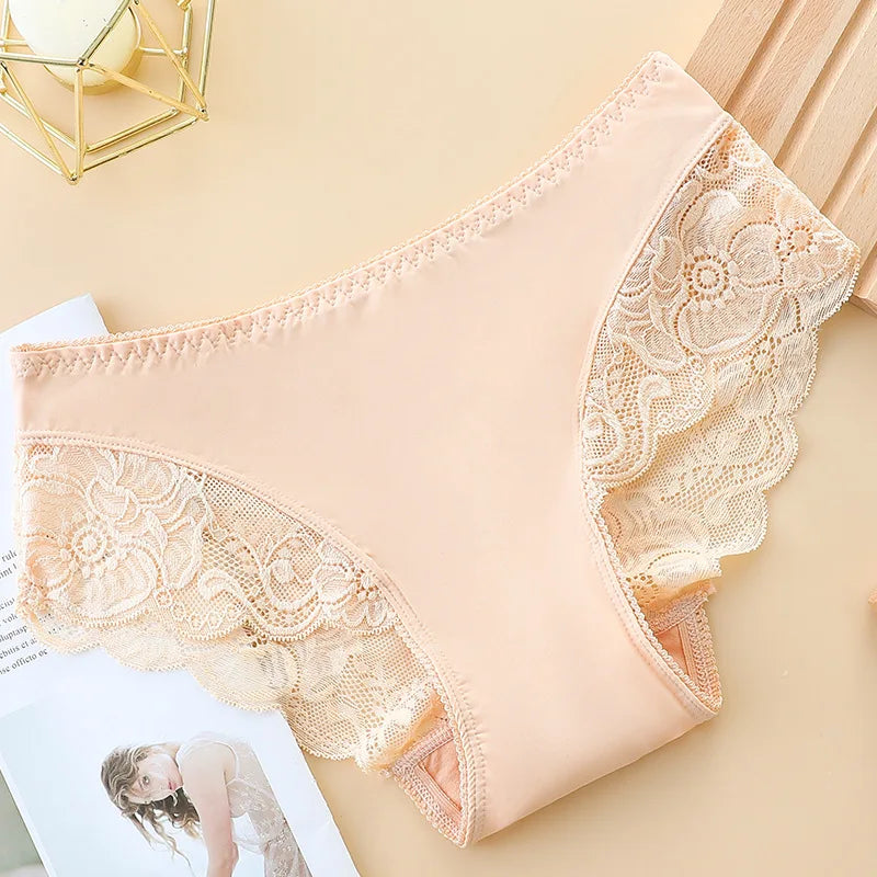Sexy Hollow Women Panties Lace Flowers Embroidery Underwear Low WaistUnderpants Summer Breathable Briefs Butt Lifter Panty
