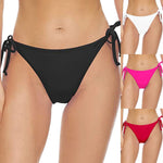 Women Summer Side Tie Bikini Bottoms Triangle Cut Swimwear Quick Dry Solid Color Beachwear For Pool Vacation Swimming Trunks
