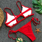 DEKA Sexy Tiny Brazilian Bikini Set Female Swimwear Women G-String Swimsuit Briefs Micro Mini Thong Panties Underwear Tanga