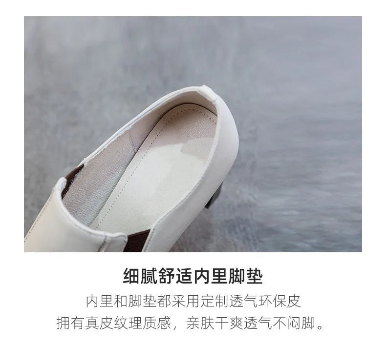 Botas Femininas Women Fashion Square Toe Chunky High Heels Ankle Boots Lady Casual Leather Autumn Short Boots Botas De Mujer