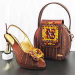 doershow Italian Shoes And Bag Sets For Evening Party With Stones Italian Leather Handbags Match Bags! HB1-1