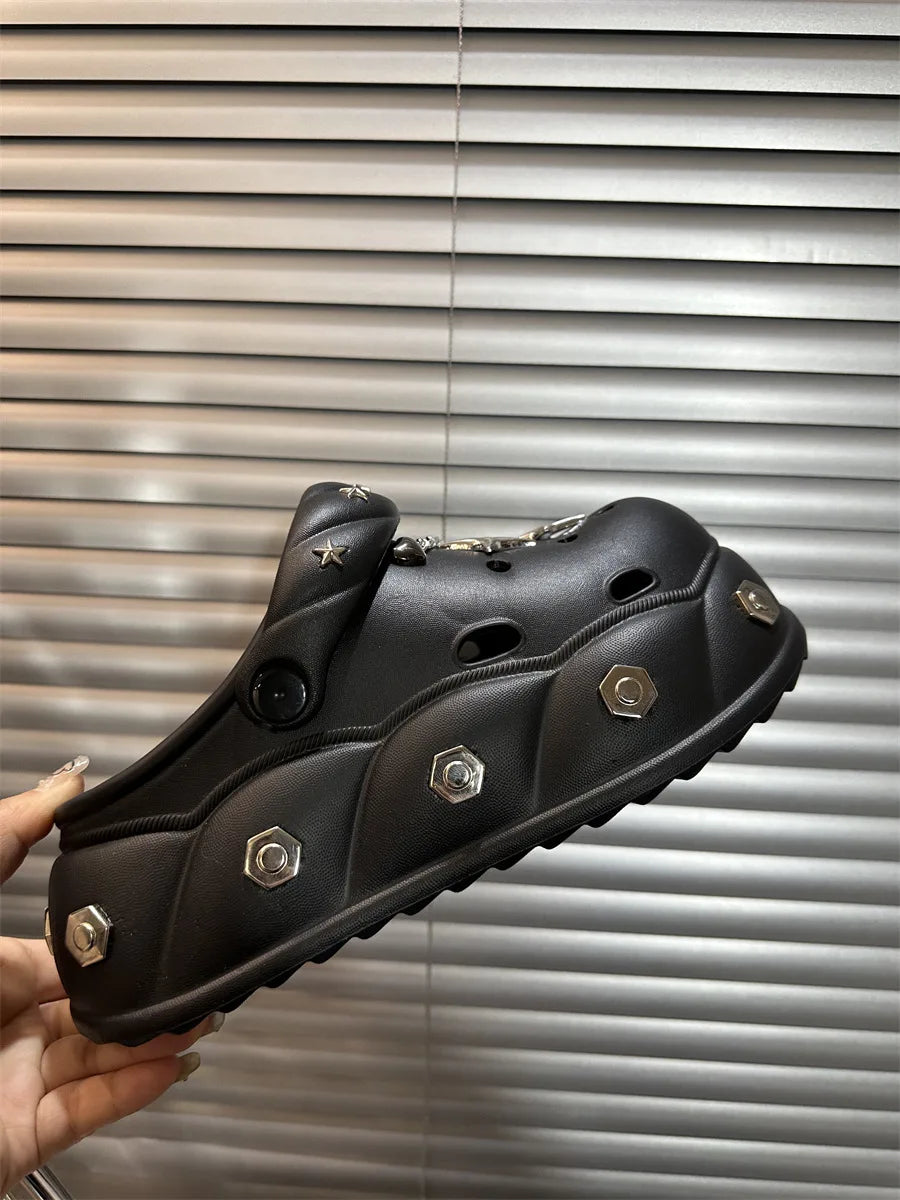 Women Indoor Street Slippers Summer Platform Shoes Cute DIY Bow Knot Girls Fashion Clogs Thick Sole Female Leisure Sandals