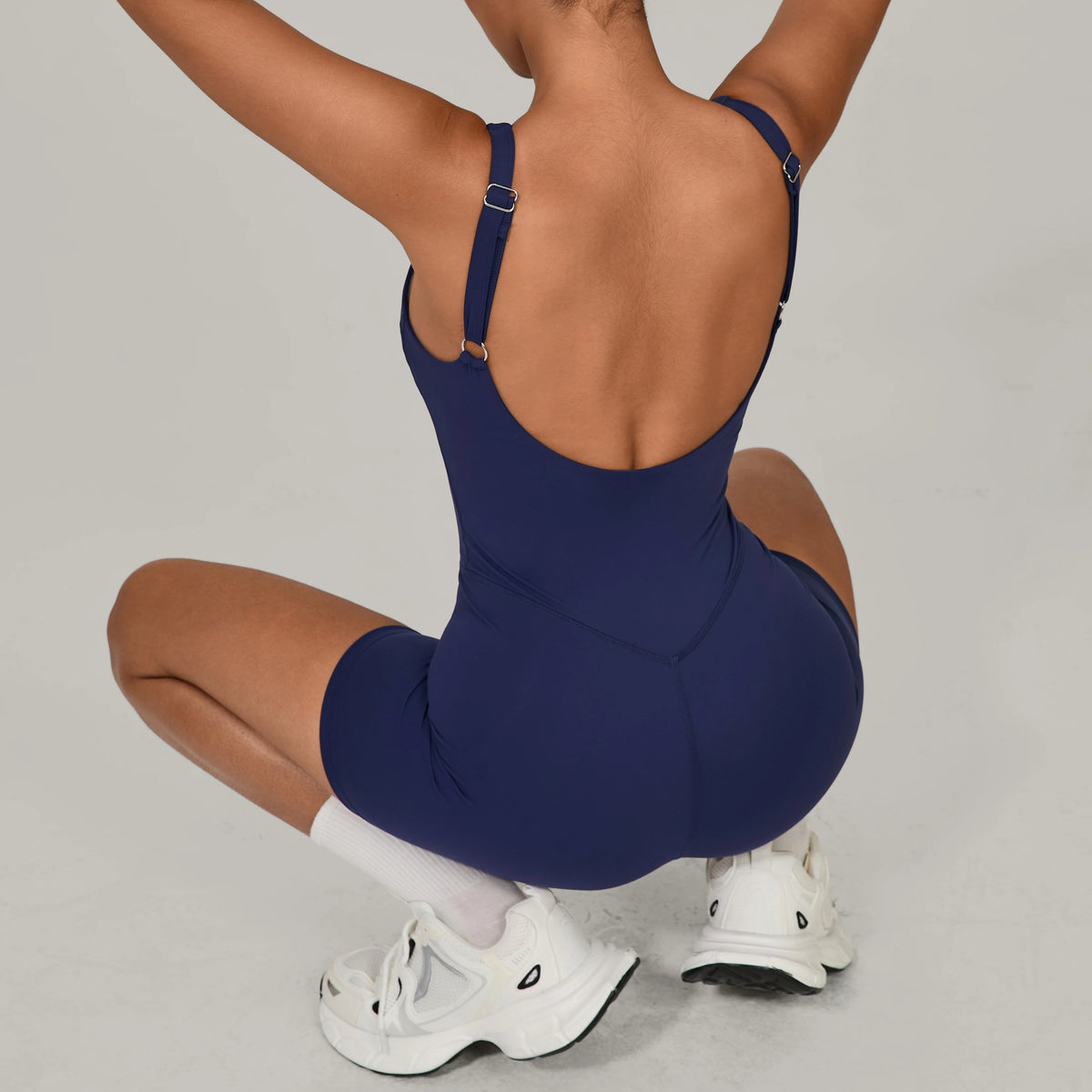 Padded Sports Jumpsuit Short Women Yoga Sets Gym Bodysuits Sexy Backless Fitness Jumpsuits Female Push Up Workout Overalls