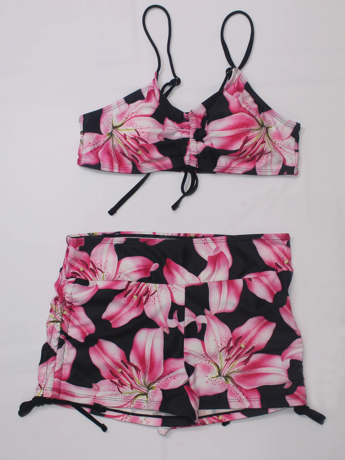 3-Piece Set BohemianPrint Beach Sunshade Clothing Women's Drawstring Swimsuit Shorts Comfortable Summer Vacation Swimwear