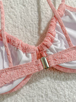 Sexy Pink Bikini Set 2026 Women Front Tie Push Up Underwire Bra Thong Swimsuit Summer Bathing Suit Holiday Two Piece Swimwear