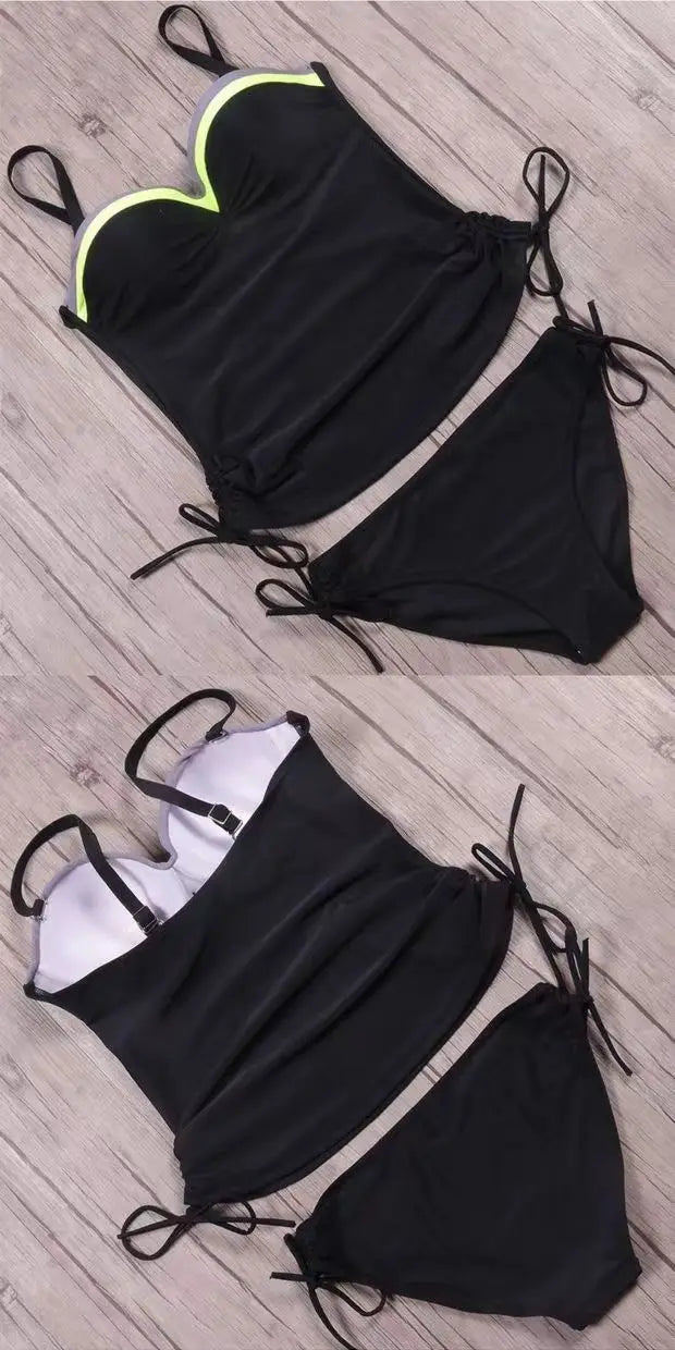 Summer Two Pieces Swimsuits Woman Push Up Swimwear Female Tankini Sets Beachwear Brazilian Bathing Suit Sports Women Bathers