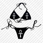 Y2k Style Letter Print Bikini Set Sexy Thong Swimsuit Two Pieces Bathing Suit Punk Gothic Fashion Women Swimwear 2000s Emo Girls