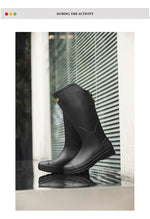 Women's Rain Boots Anti Slip Thick Soles Outdoor Long Tube Rain Boots Waterproof Fashion Wear-resistant Kitchen Women's Boots