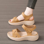 New Summer Women Sandals Flat shoes Woman Light Comfortable Leather Women's Open-toe Sandals Fashion Casual Hook Loop