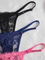 3-Pack Sexy Lace Women's Panties Adjustable Waistband Semi-Transparent Sexy Floral Lace Women's Sexy Lingerie Underwear