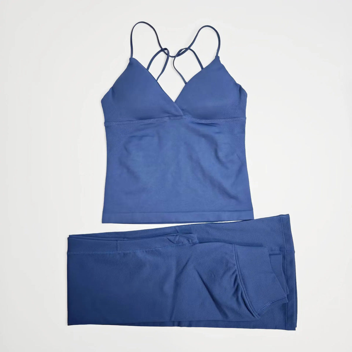 NCLAGEN Vision Twist Front Longline Top And Vision Flares 2 Piece Fitness Set Women Sportwear Gym Clothes Workout Running Suit
