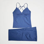 NCLAGEN Vision Twist Front Longline Top And Vision Flares 2 Piece Fitness Set Women Sportwear Gym Clothes Workout Running Suit