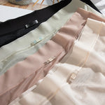 4Pcs/Set Women Ice Silky Panties Soft Briefs Seamless Underwear Summer Sexy Lingerie Female Underpants Low Rise Panties M-XL