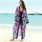 2026 Women Swimsuit Beach Cover Up dress Sleeve Kaftan Beach Tunic Long Pareos Bikinis Cover ups Summer Robe Plage Beachwear