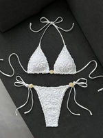 DEKA Pink Lace Micro Bikini 2026 Women Brazilian Push Up Bra Tie Side Thong Swimsuit Beach Holiday Bathing Suit 2 Piece Swimwear