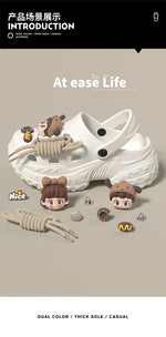 Cute DIY Charms Indoor Street Slippers For Women Fashion Clogs Soft EVA Anti-slip Summer Shoes Girls Leisure Platform Sandals