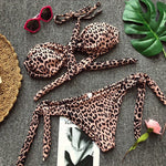 Leopard Knotted Polka Dot Bikini 2025 Women Strapless Bandeau Swimsuit Female Swimwear Two Pieces Bikini Set Bathing Suit Swim