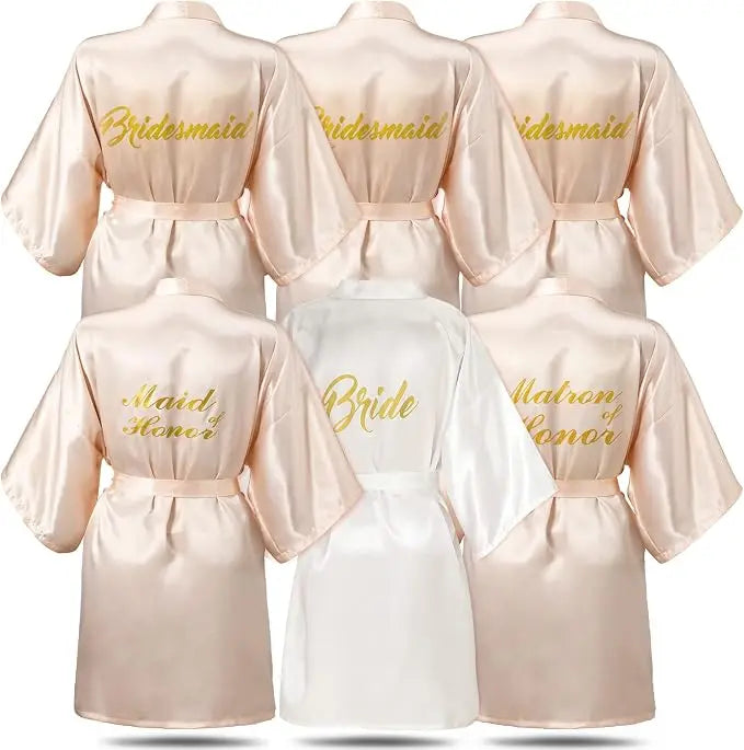 6 Pieces Bridesmaids Robes for Wedding Bridal Robes Matron Maid of Honor Wedding for Bridal Party Gifts