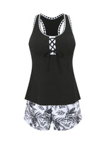 Women's Bathing Suit Two Pieces Tankini Set Summer Sexy Beach Wear High Waisted Print Shorts Swimwear Raceback Women Swimsuit
