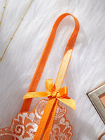 Orange Lace Contrast Set For Women Bra Thongs Sets Summer Female Underwear Matching Suit