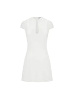 Ahagaga Sexy Mini Dresses Women Elegant Cap Sleeve Slim Bodycon Hollow Out Solid Casual Y2K Formal Office Party Club Vestidos