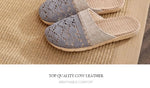 Women Indoor Linen Slippers 2025 Spring Summer Shoes Anti-slip Light Weight Breathable Lace Couples Home Floor Slides