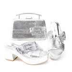 Doershow Charming Shoes And Bag Matching Set With GOLD Hot Selling Women Italian Shoes And Bag Set For Party Wedding! HRT1-8