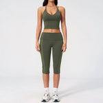 2 Pieces Women's Tracksuit Workout Clothes Yoga Set Sportswear High Waist Bell-bottoms Sexy Fitness Bta Sports Suit Gym Clothing