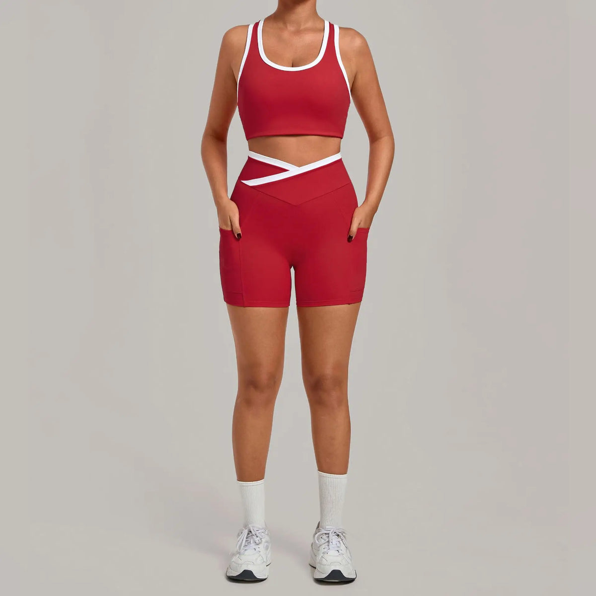 Women's Seamless Yoga Sets Sports Fitness High Waist Hip-lifting Shorts Back Beauty Sleeveless Suits Gym Training Workout Sets
