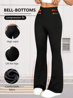 Nude High Waisted Tummy Control Butt Lifting Flare Leggings High Stretch Sports Pants Casual Outdoor Running Yoga Workout Bottom