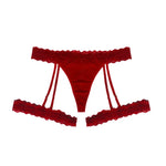 1pcs XL-4XL Plus Size Lace Women Thongs Mid Waist Solid Ladies G-string New Fashion Erotic Underwear Female Suspender Socks