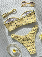 XS - L Polka Dot Bandeau Bikini Women Swimwear Female Swimsuit Two-pieces Bikini Set Brazilian High Cut Bathing Suit Swim Lady