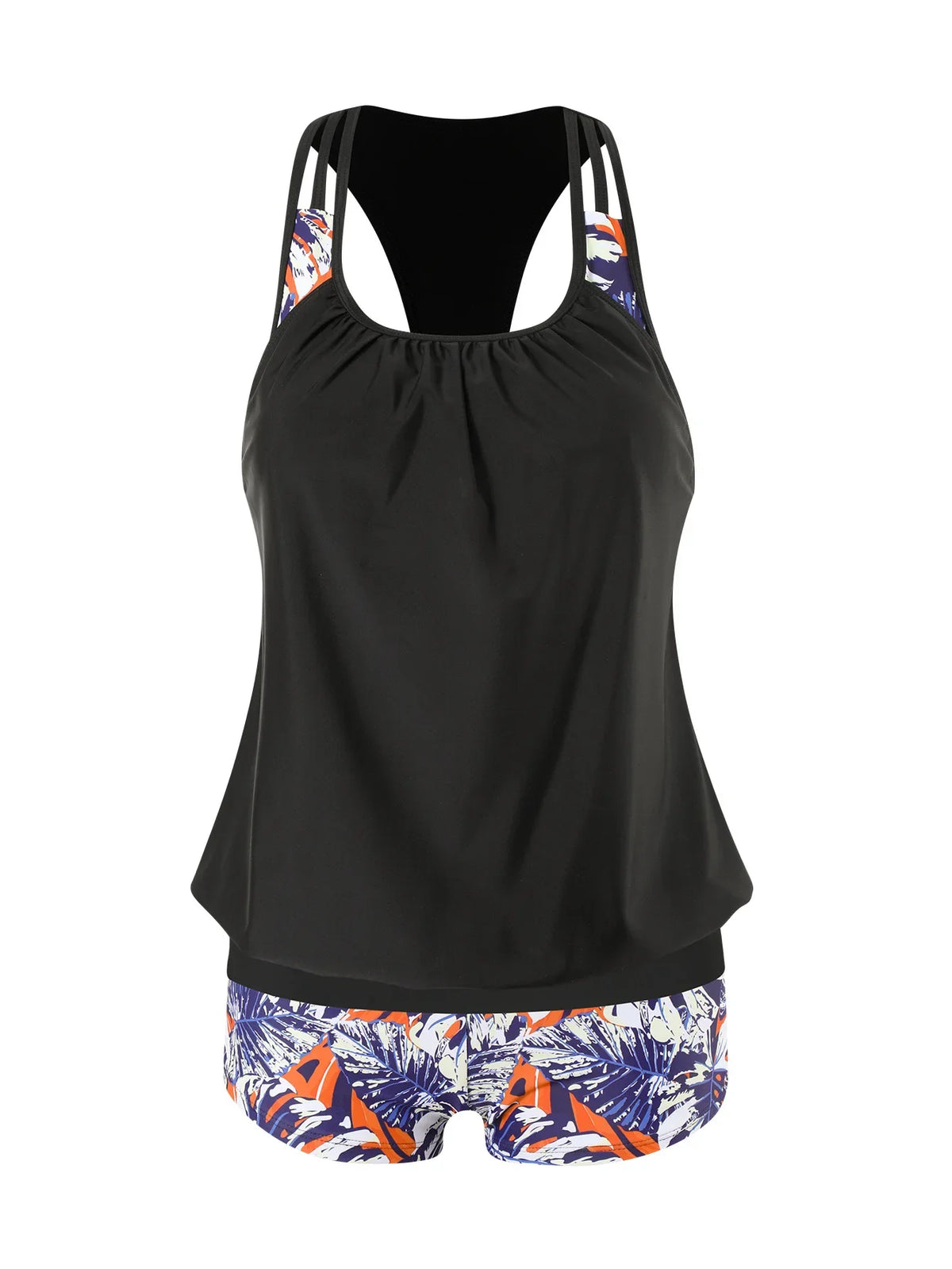 Summer Two Pieces Swimsuits Woman High Waisted Swimwear Female Tankini Sets Beach Wear Bathing Suit Shorts Women Swimming Suit